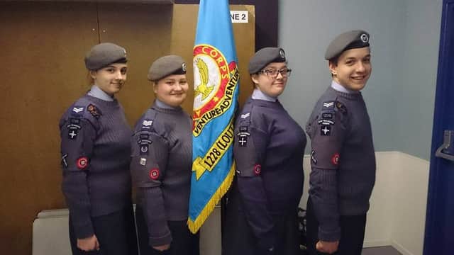 The newly promoted Air Cadets in Louth.