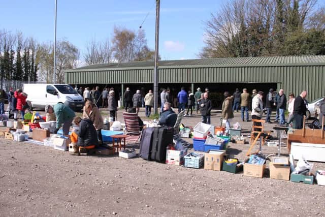 The scene in Station Road at the Thursday auction, which has been described as a real asset to the town. EMN-160429-185450001