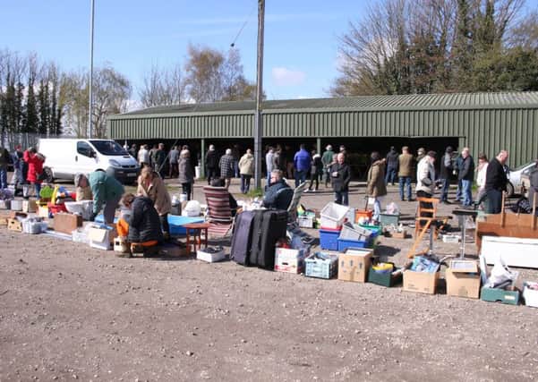 The scene in Station Road at the Thursday auction, which has been described as a real asset to the town. EMN-160429-185450001