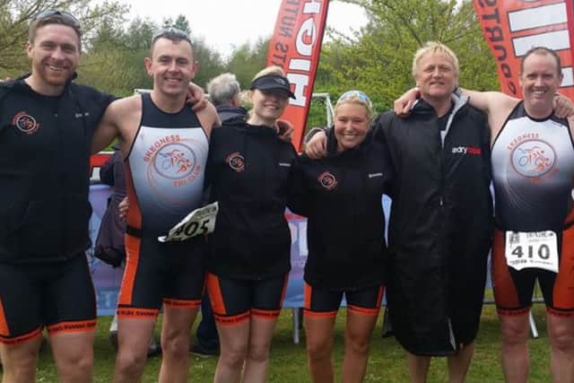 Pictured, from left, are Ash Epton, Lee St Quinton, Claire Draper, Hayley Smith, David Johnson, Michael Irving, Matt Wain.