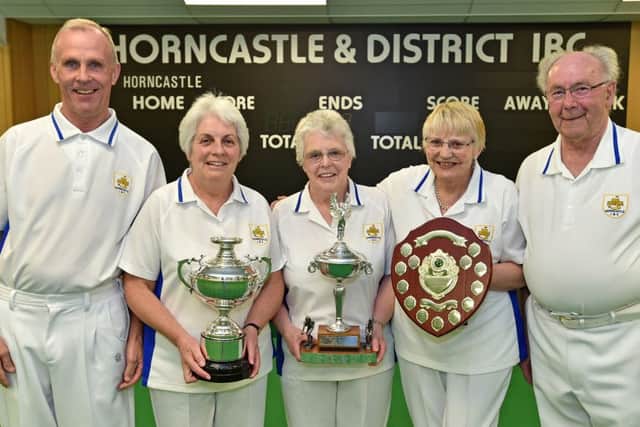 From left are
Kieth Jackman, Mary Johnson, Olive Wells, Gill King and Goerge Lancseter. Photo: John Aron.