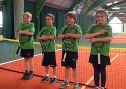Tealby Tennis Club under 8s - Isaac Sheppard, George Emmerson, Reuben Herridge and Lucy Gladwin EMN-160205-150234002
