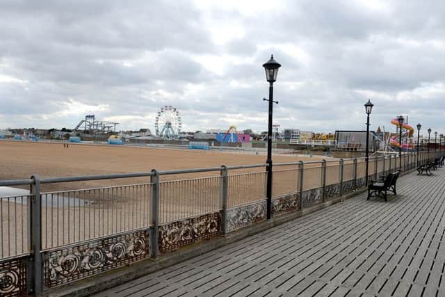 Skegness beach and pier.