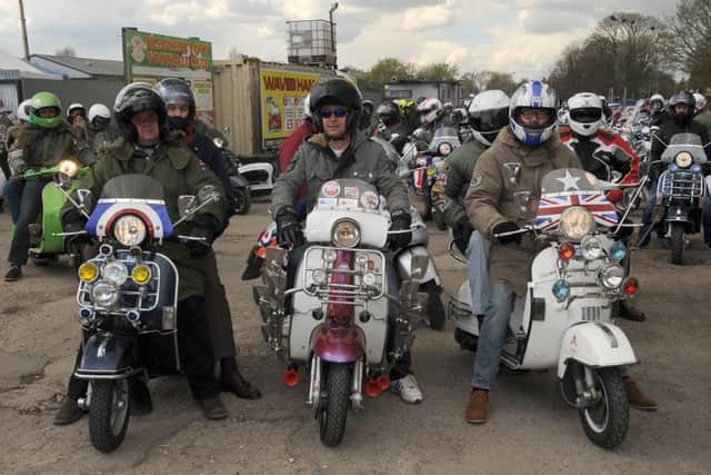 Skegness Scooter Rally. Ride out from  Skegness Town FC to Ingoldmells.