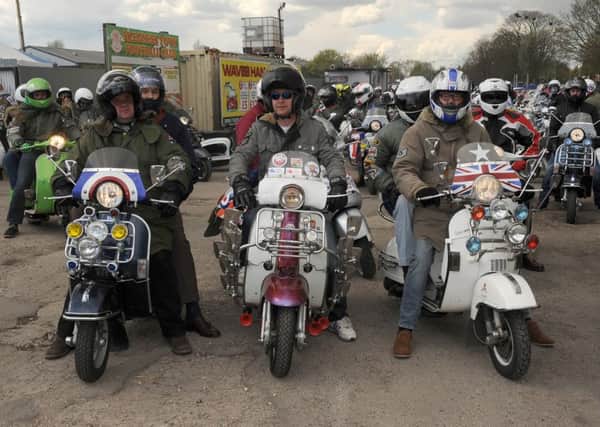 Skegness Scooter Rally. Ride out from  Skegness Town FC to Ingoldmells.