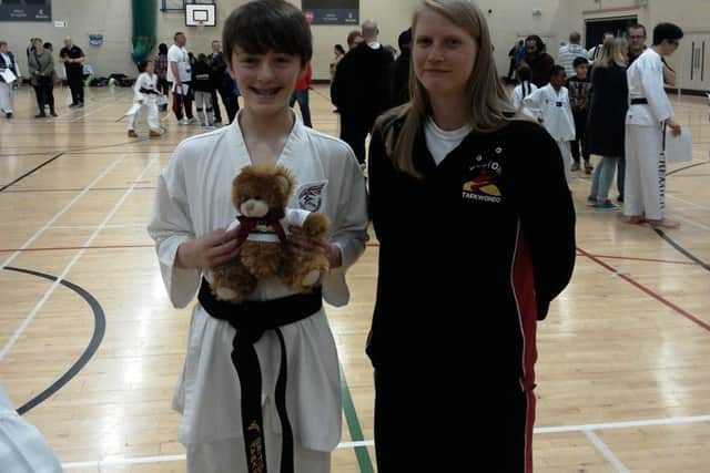 Callum Barnes with Kimberley Stancer.