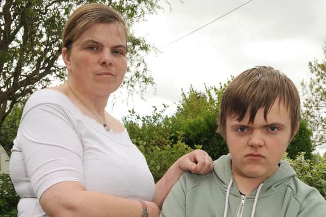 Tania Chamberlain of Burton Pedwardine and her son Jack Chamberlain 14. EMN-160516-094650001