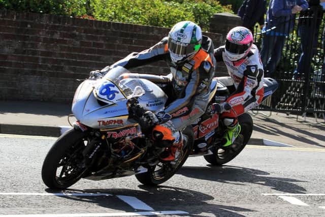 Peter Hickman on his way to third place in the Supersport race. Photo: Baylon McCaughey