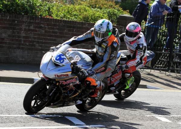 Peter Hickman on his way to third place in the Supersport race. Photo: Baylon McCaughey