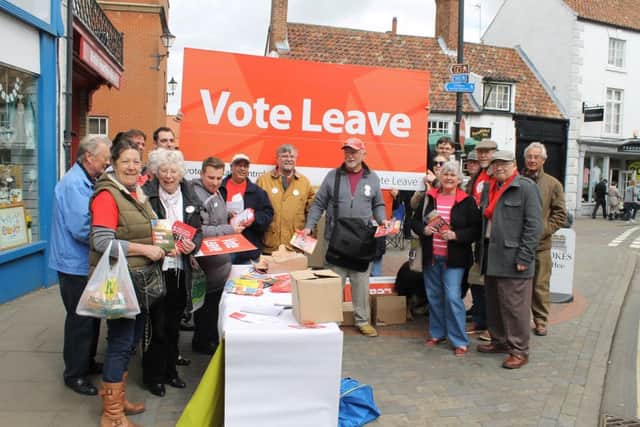 The 'Leave' campaigners had a stall in Louth on Saturday (May 14).