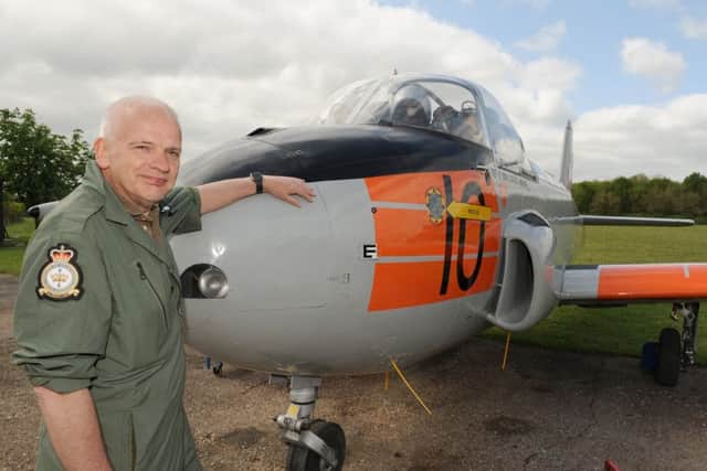 Metheringham Airfield visitors centre holding an event celebrating 75 years of the jet engine. Organiser Paul Flynn with his Jet Provost. EMN-160516-094712001