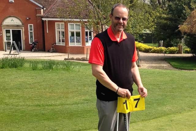 Kenwick Park golfer Chris Hunt at the scene of his first-ever ace EMN-160516-173406002