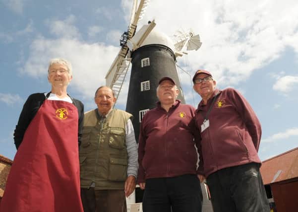 Pictured at Dobson's Mill in Burgh le Marsh, open day are (left to right) Barbara Waite, John Panton, Malcolm Ringsell, Ray Abson, all volunteers at Burgh le Marsh Heritage Centre. ANL-160516-165948001