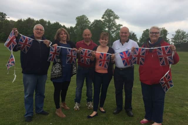 Bonny Smith (right) planning the Party in the park for the Queen's 90th birthday with (from left) Geoff Smith, Hilary Murray, Mole Anderson, Trish Tuplin and Martyn Tuplin. ANL-160516-180927001