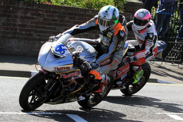 Peter Hickman rides the Trooper Beer Iron Maiden Kawasaki to a podium finish EMN-160516-181308002