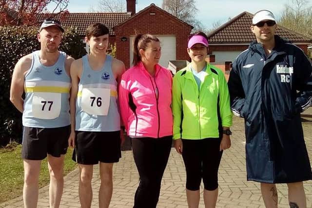 Mablethorpe RC runners at the Authorpe Fun Run, from left, Guy Willey, Joseph Rice-Mundy, Helen Roce-Mundy, Louise Willey, Carl Musson EMN-160519-111905002