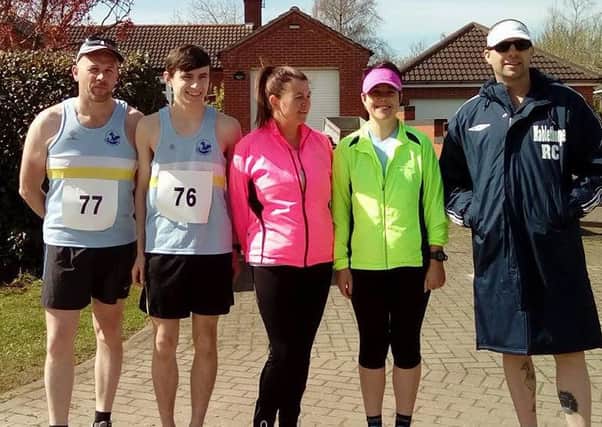 Mablethorpe RC runners at the Authorpe Fun Run, from left, Guy Willey, Joseph Rice-Mundy, Helen Roce-Mundy, Louise Willey, Carl Musson EMN-160519-111905002