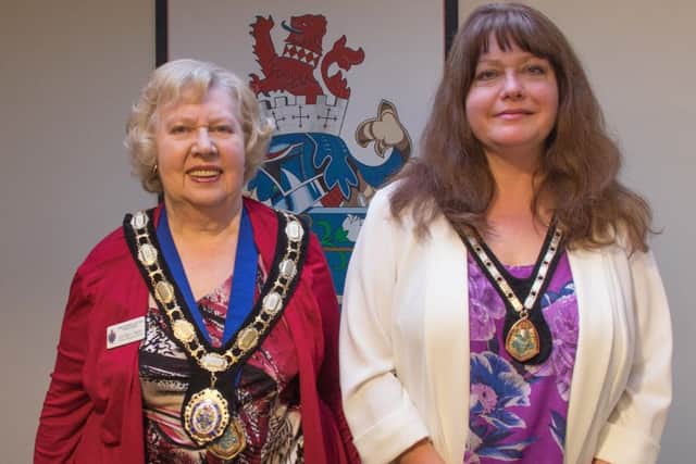 Newly elected Mayor of Mablethorpe, Sutton on Sea and Trusthorpe Joyce Taylor (left) pictured with her daughter and consort, Ann-Marie Gregory.
