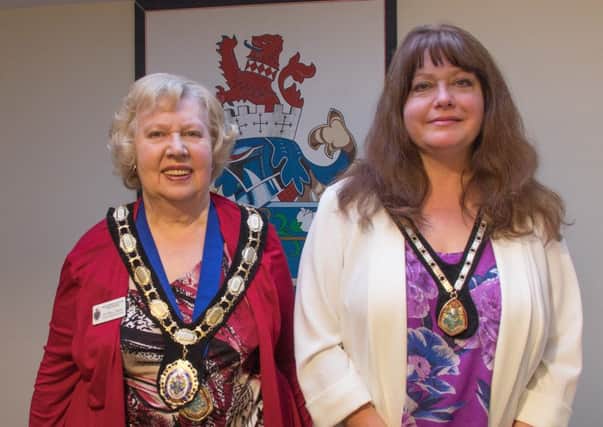 Newly elected Mayor of Mablethorpe, Sutton on Sea and Trusthorpe Joyce Taylor (left) pictured with her daughter and consort, Ann-Marie Gregory.