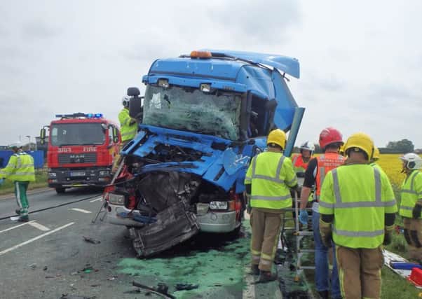 The scene of the A17 crash. Photo: Magpas