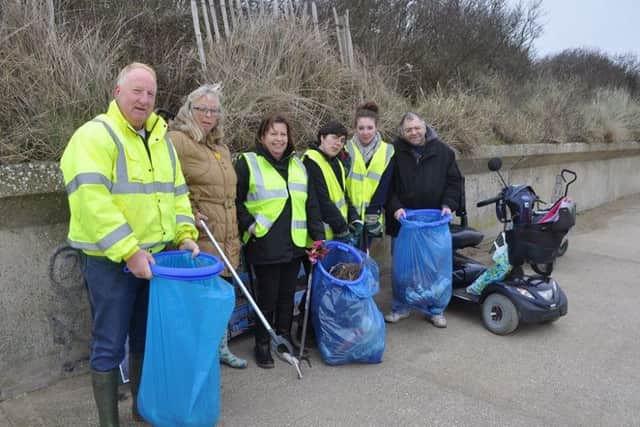 Volunteers at a previous beach clean in Skegness. ANL-160520-181121001