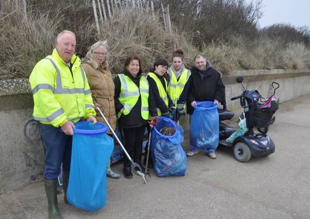 Volunteers at a previous beach clean in Skegness. ANL-160520-181121001