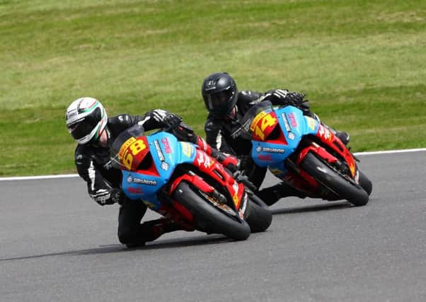 Tom (68) leads twin brother Tim at Brands Hatch PICTURE: Dave Yeomans EMN-160523-170444002