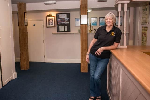 Playhouse chairman Christine Malkin in the foyer in need of redesigning. Photo: Craig Pakes