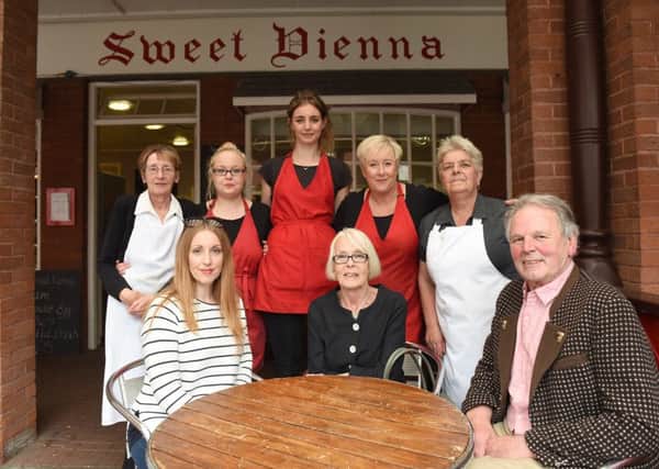 Last day of trading for Sweet Vienna. Pictured (from left) Kirsty Owen, owners Liz Hrubesch and Walter Hrubesch, (back, from left) members of staff Gail Shaw, Tanisha Giglio, Chloe Binns, Angela Goodacre, and Helen Sellers.