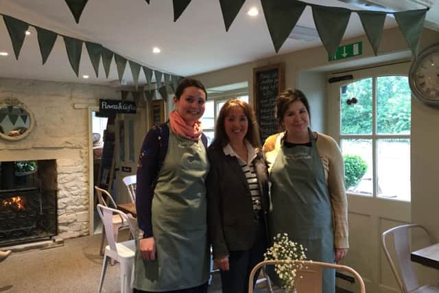 Leadenham Tea Room. Left to right: Kirsty Kershaw, Karen Swift and Katie Mace