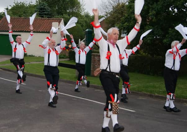 Grimsby Morris Men dancing dancing at another pump blessing event (Lin) EMN-160527-191823001
