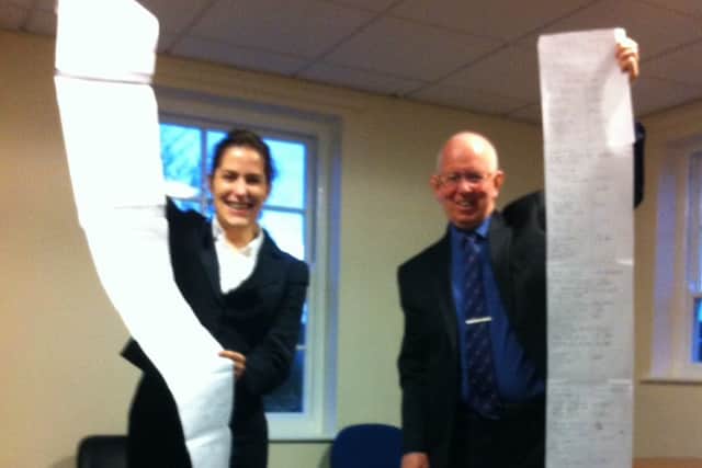 Victoria Atkins MP received the petition from Philip Baildon, on behalf of the residents of Maltby le Marsh. EMN-160528-140727001