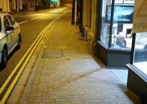 The scene of the attack in Market Rasen, Queen Street