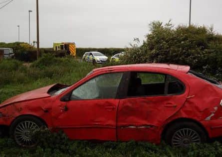 The scene of the crash in Market Rasen last night