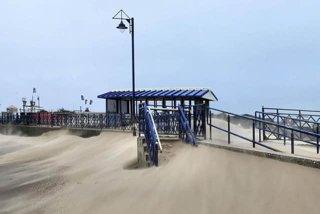 Mablethorpe's main promenade has been rather quiet this week due to high winds, causing a blow in trade for nearby businesses. Photo: Mablethorpe Photo Album.