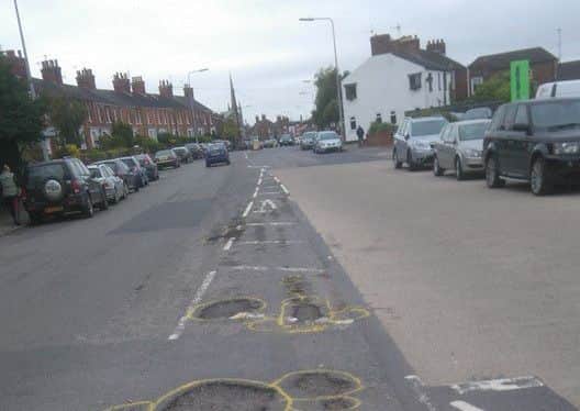 Some of the potholes in Newmarket, Louth.