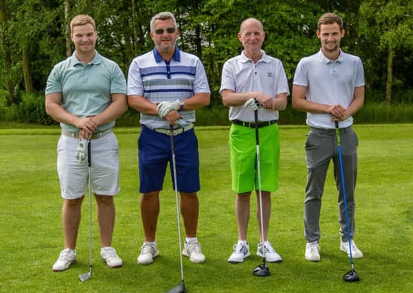 Golf Day winners James Wood, Mark Hall, Simon Wood and Jo Wood.