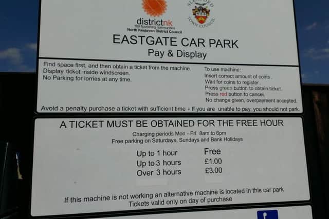 Eastgate car park in Sleaford. EMN-160906-113930001