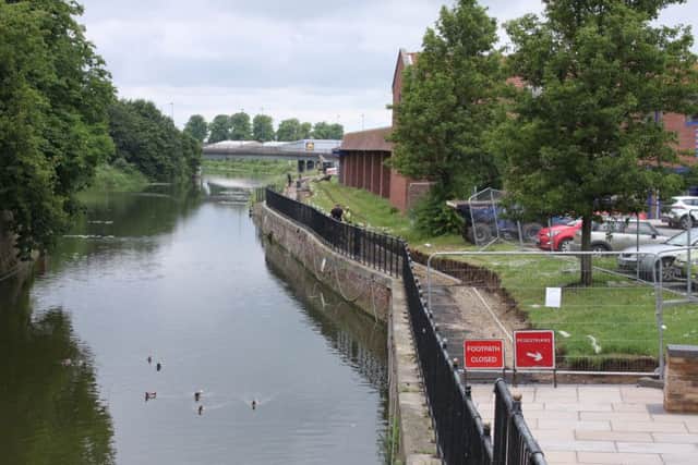 Improvements to the Ancholme Valley Way near the County Bridge in Brigg which are now underway EMN-160615-080522001