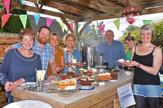 Alex Ray, Karl Fisher, Julie Swift, Jo and Rick Swift and Liam and Emma Ray who raised ?615 for St Barnabas Hospice with a tea party at Wragby EMN-160627-114801001