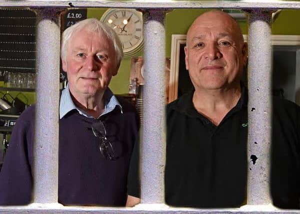 Locked up: Town mayor Coun Bill Aron and fellow councillor Jonathan Ferrari EMN-160620-123719001