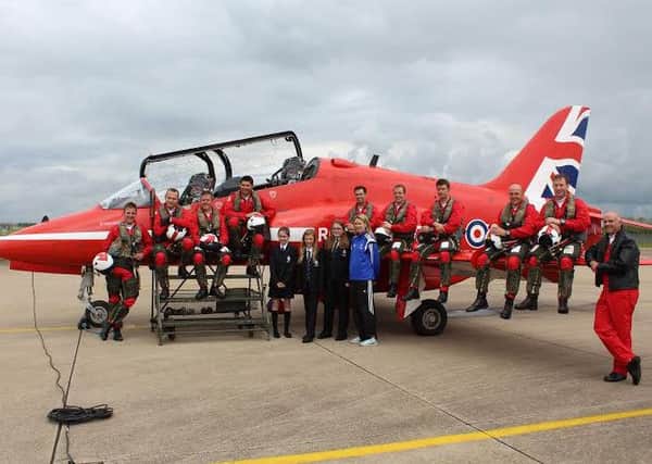 Barnes Wallis students with the famous Red Arrows EMN-160629-163412001