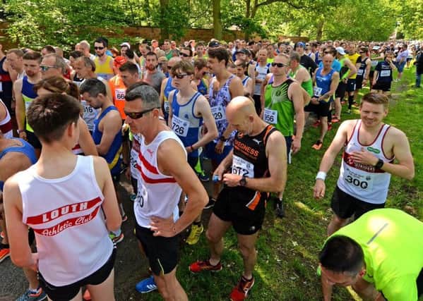 The field of well over 1,000 runners assemble at the start line of the annual  Woodhall Spa 10k. Photo: John Aron