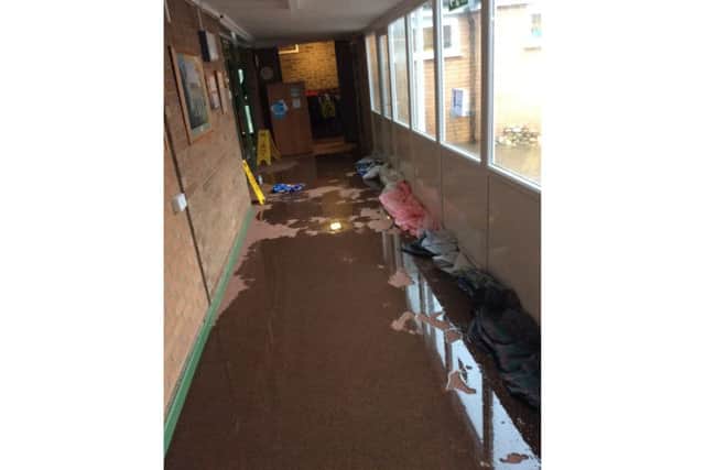 Flooding at Chestnut Street School, Ruskington. EMN-160615-182054001