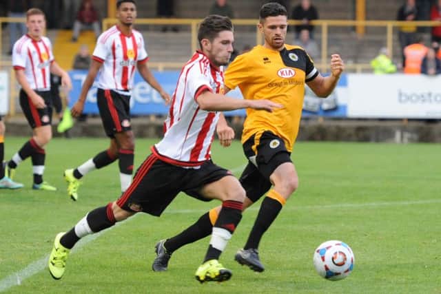Liam Agnew in action for Sunderland against United.
