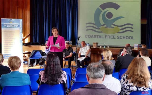 A public meeting to discuss the Coastal Free School was chaired by MP Victoria Atkins back in May.