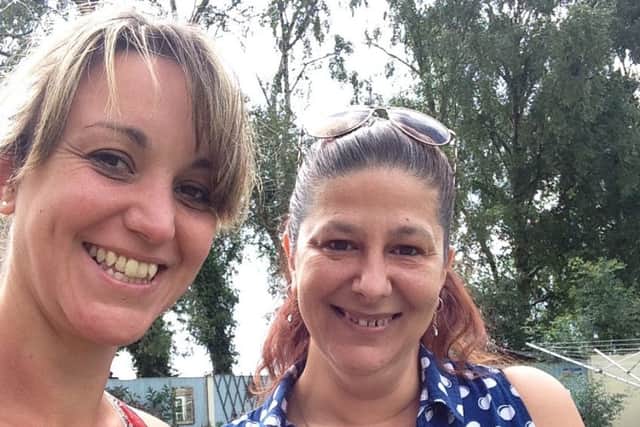 Celebrating gaining a grant for ?41, 000 from WREN for new play equipment in Billinghay playing field. From left - Amanda Thotnton and Chloe Conway. EMN-160624-115659001