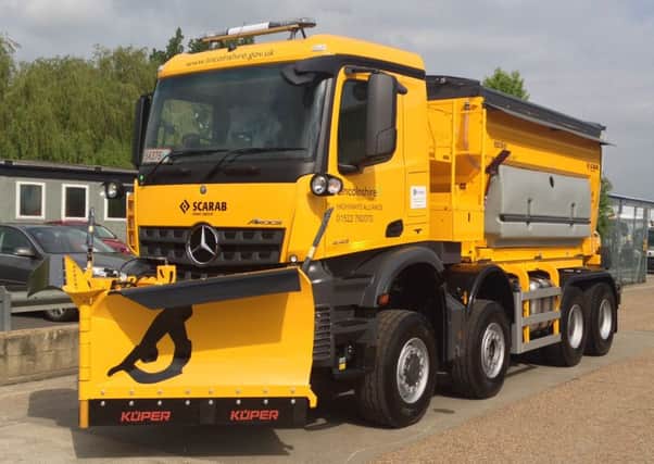 The county council's new generation gritter - 'The Beast'. EMN-160621-102346001