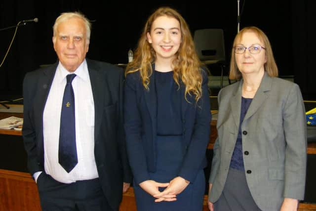 Kesteven and Sleaford High School hosts its own EU referendum debate. From left - Derek Clark, Katie Flaherty and Dr Carol Weaver. EMN-160621-141223001
