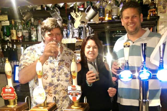 Left to right is Richard Stockdale, Shirley Hargraves, Stuart Kilby